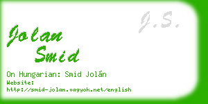jolan smid business card